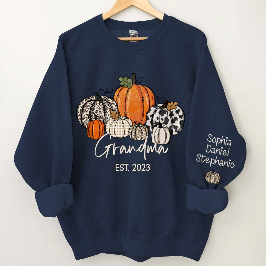 Pumpkin Grandma Est Year And Kids CTH01