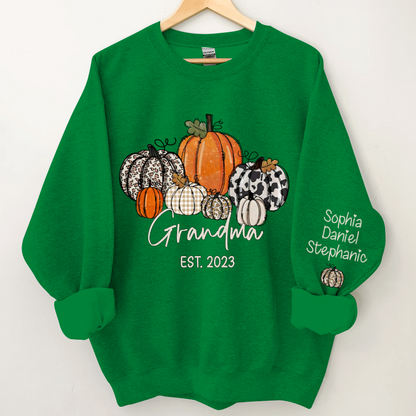 Pumpkin Grandma Est Year And Kids CTH01