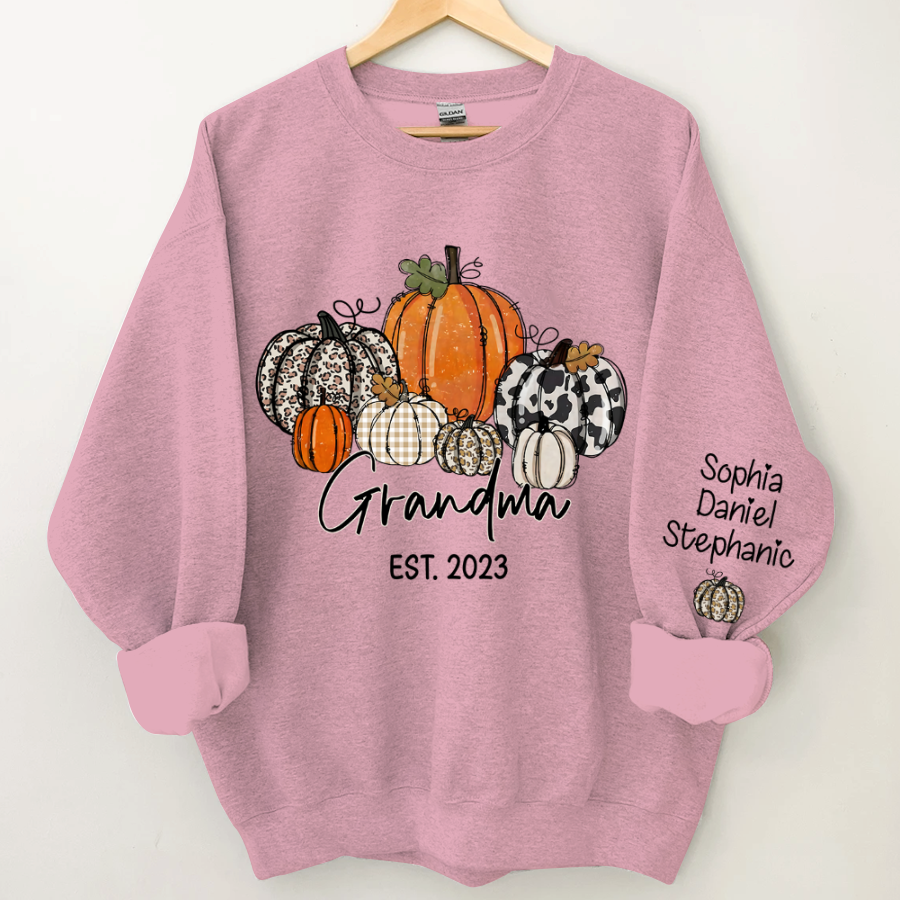 Pumpkin Grandma Est Year And Kids CTH01