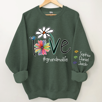 Personalized Love Grandma Life Flower CTH01 Sweatshirt