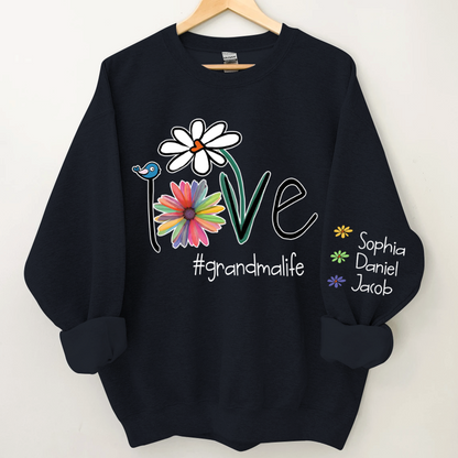 Personalized Love Grandma Life Flower CTH01 Sweatshirt