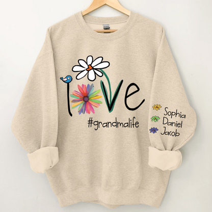 Personalized Love Grandma Life Flower CTH01 Sweatshirt