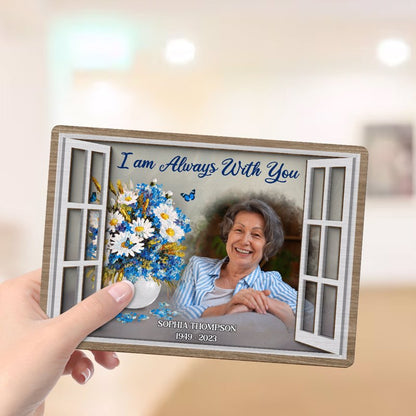 Flower Vase Memorial Personalized 2-Layer Wooden Plaque