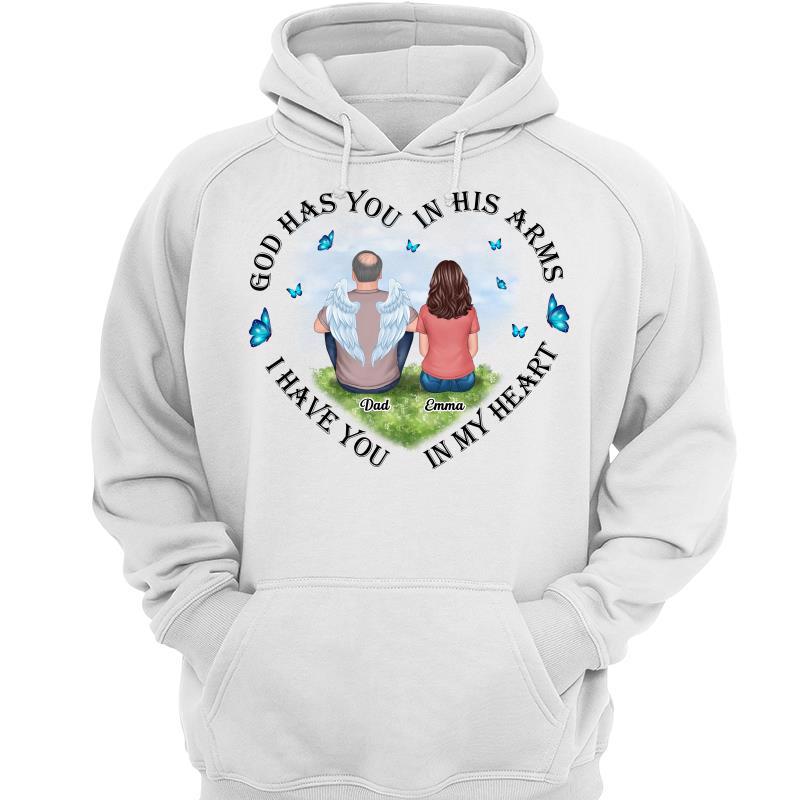 Have You In My Heart Blue Butterflies Memorial Personalized Hoodie Sweatshirt
