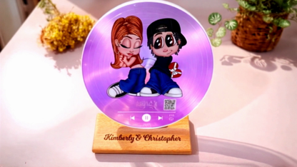 Y2K Couple Custom Vinyl Record, Favorite Song QR Code Acrylic Plaque, Valentine's Day, Anniversary, Birthday Gift for her, Gift for him