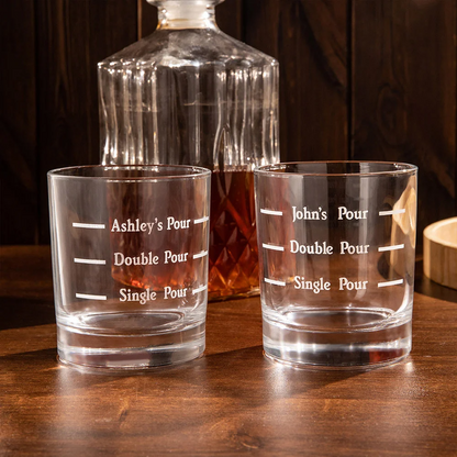 Personalised 10oz Pour Line Whisky Glass with Engraved Name Father's Day Gift for Dad and Husband