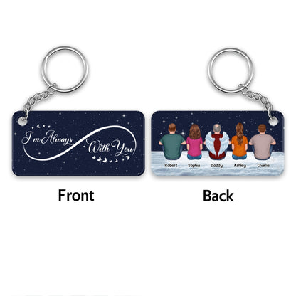 Infinity Night Sky Always With You Whole Family Memorial Remembrance Gift Personalized Acrylic Keychain