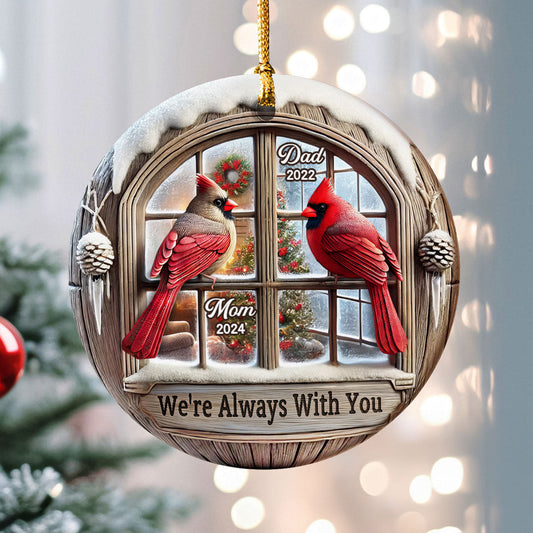 Memorial Cardinal Outside Window Remembrance Keepsake Sympathy Gift Personalized Ceramic Ornament