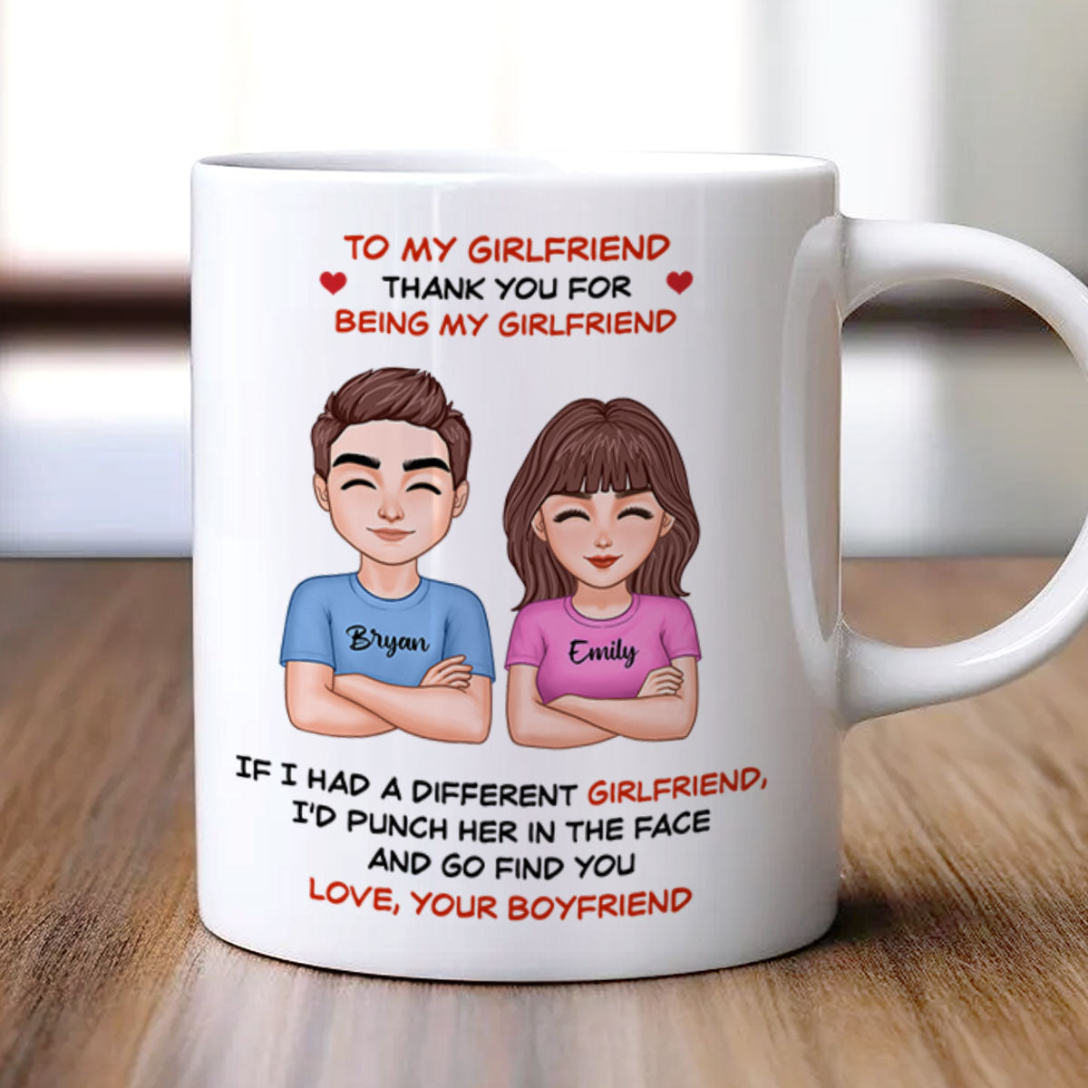 Thank You For Being My Girlfriend Boyfriend Husband Wife Funny Personalized Mug