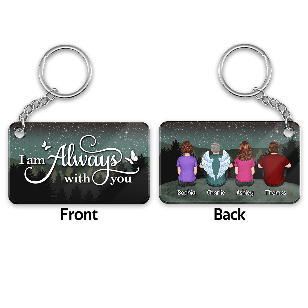 Family Brothers Sisters Siblings Keepsake Under Sky Stars Personalized Acrylic Keychain