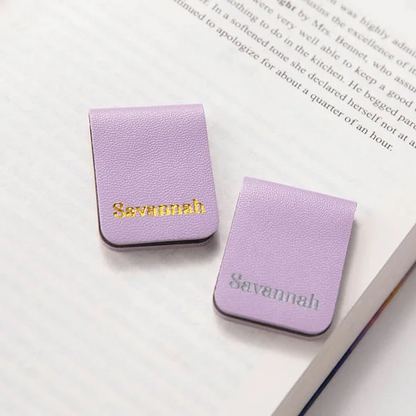 Personalised Minimalist Magnetic Leather Bookmark with Engraved Name Birthday Graduation Gift for Book Lovers Bookworm