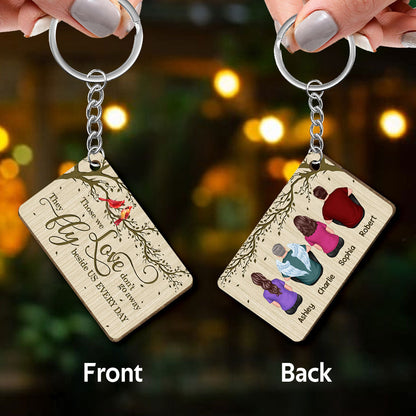 Under Tree Always With You Cardinal Whole Family Memorial Remembrance Gift Personalized Wooden Keychain