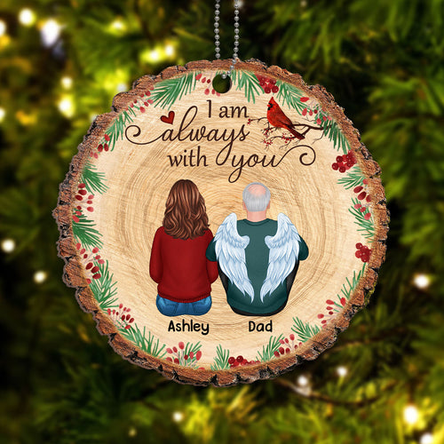 Holly Branch Family Memorial Personalized Wooden Ornament