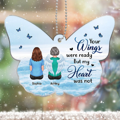 Your Wings Were Ready Memorial Butterfly Shaped Personalized Acrylic Ornament