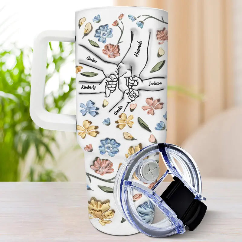 $0oz Hand In Hand, I Will Always Protect You - Gift For Mom, Grandma - 3D Inflated Effect Printed Cup, Personalized Tumbler 40oz Tumbler The Next Custom Gift