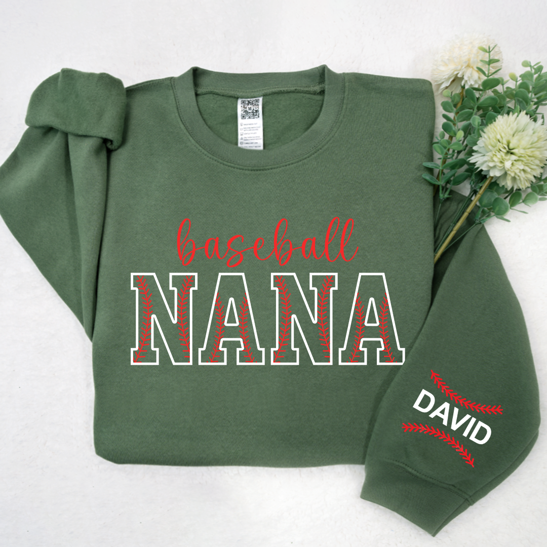 Nana Baseball Sweatshirt, Custom Nana With Kids, Grandma Gift TH Sweatshirt