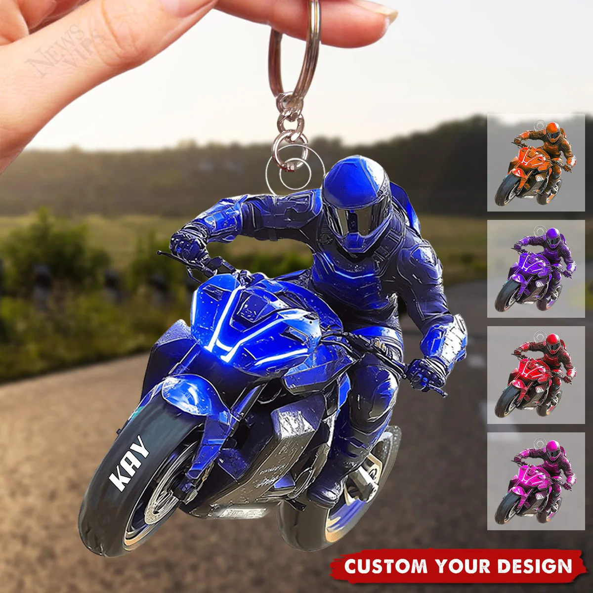 Futuristic Motorcycle Personalized Acrylic Keychain, Gift For Motor Lovers