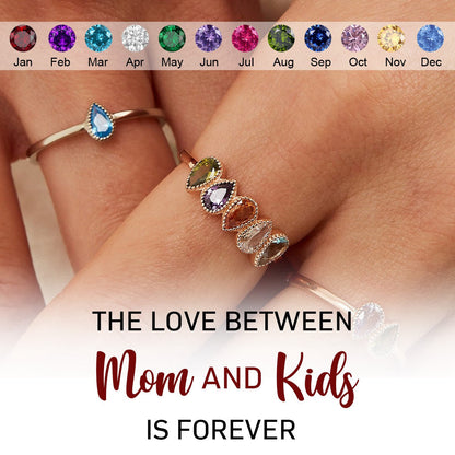 Dainty Personalized Birthstone Ring, Gifts for Mom Grandma