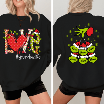 Custom Nickname Grandma, Love For Gigi And Kids Names Christmas 2024 Sweatshirt