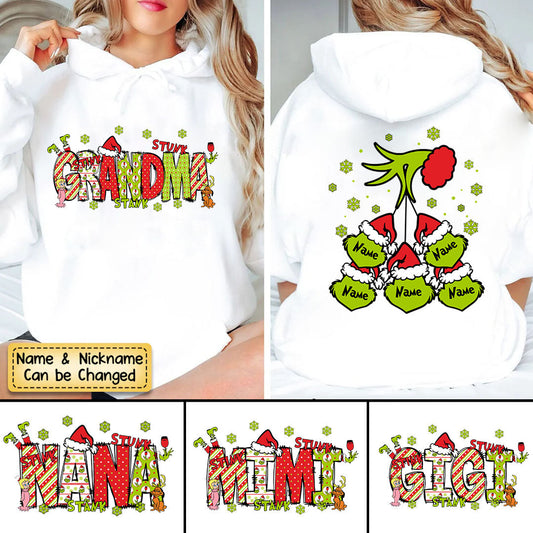 Personalized Nickname Grandma, Mom And Kids Names Christmas 2024 Hoodie