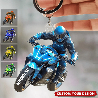 Futuristic Motorcycle Personalized Acrylic Keychain, Gift For Motor Lovers