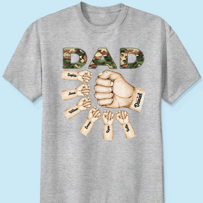 Camouflage Grandpa Dad Fist Bump Personalized Shirt