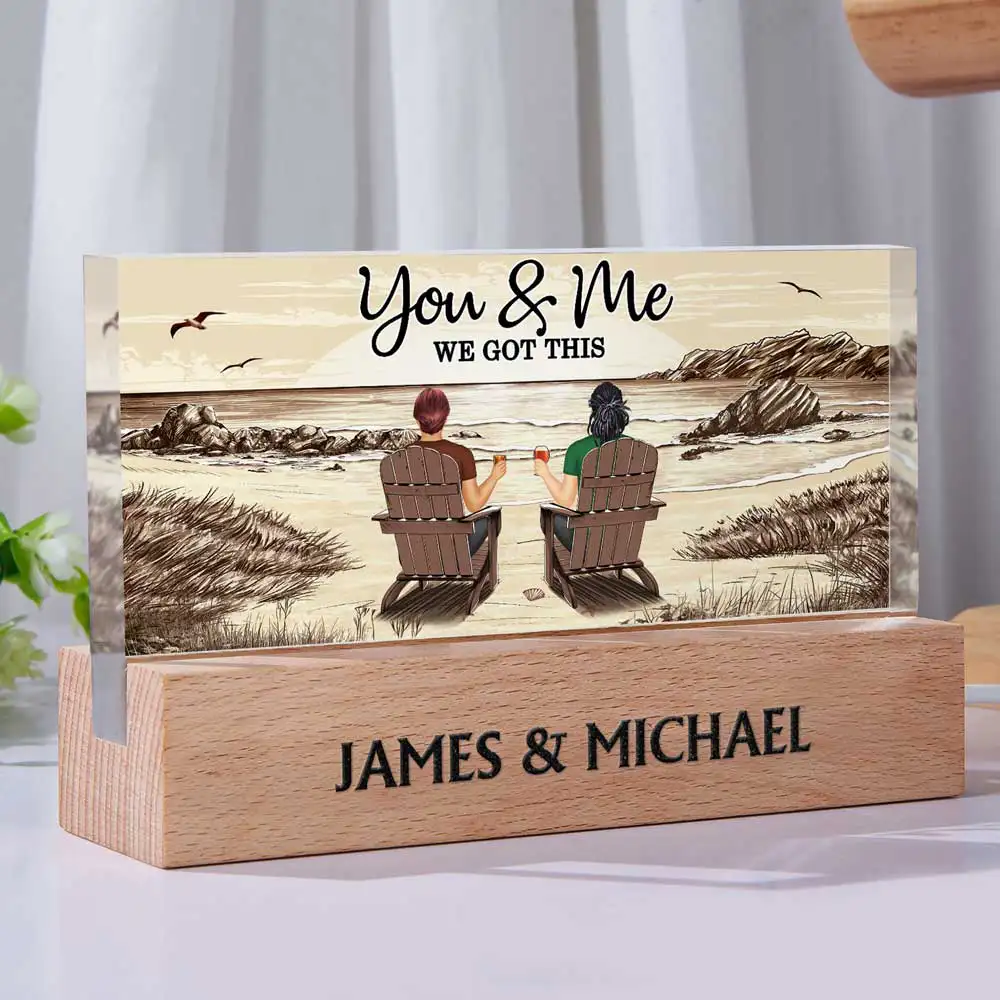Together You And Me We Got This - Personalized Rectangle LED Light