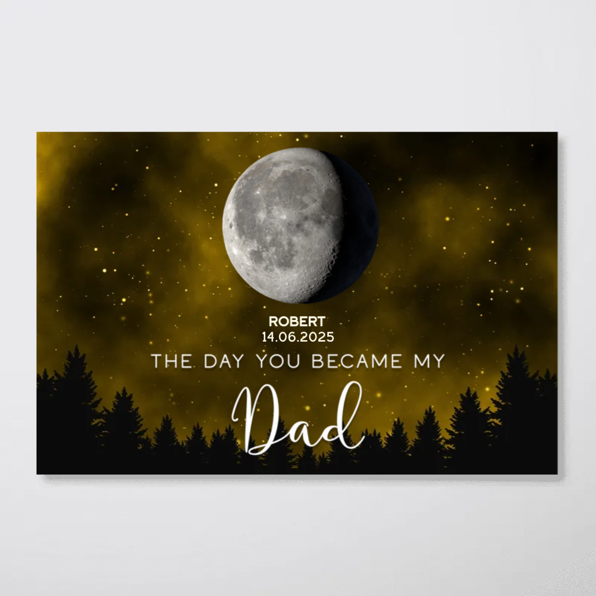 Galaxy Night Custom Birth Moon Phase The Days You Became Our Dad Personalized Poster, Father's Day Gift