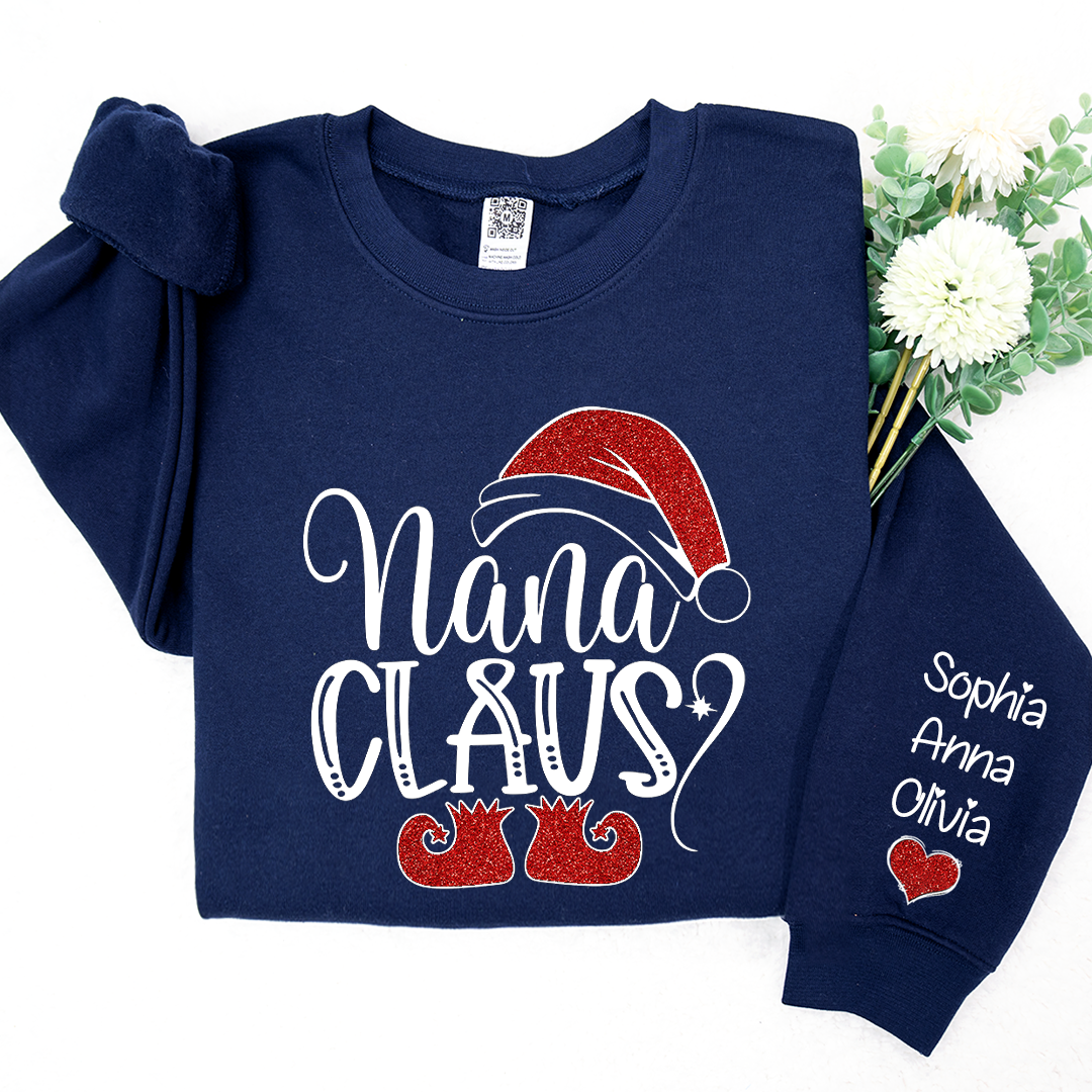 Sparkly Glitter Nana Claus And Kids Personalized CTH01