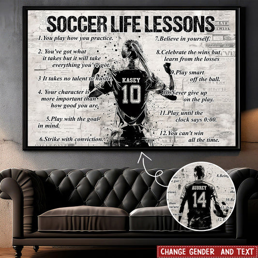 Personalized Soccer Life Lessons Poster- Gift For Soccer Lovers