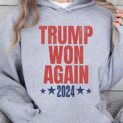 Trump Won Again Shirt, Trump US President 47th, Trump Victory Shirt Bright T1707 - GOP