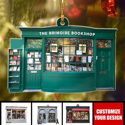 Personalized Bookstore Christmas Ornament, Bookshop Keepsake, Gift For Book Lovers