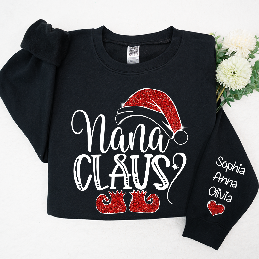 Sparkly Glitter Nana Claus And Kids Personalized CTH01