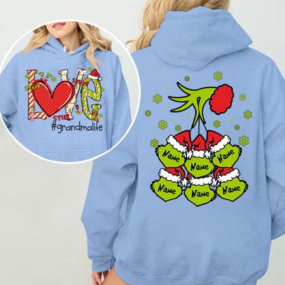 Custom Nickname Grandma, Love For Gigi And Kids Names Christmas 2024 Sweatshirt