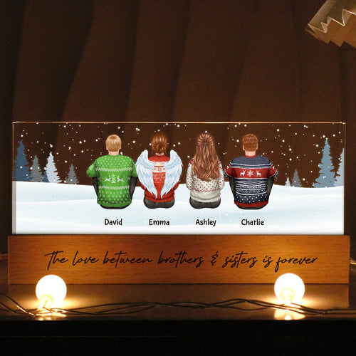 The Love Between Family Is Forever Personalized LED Night Light, Christmas Gift For Loved Ones