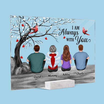 Blossom Tree Cardinal Whole Back View Family Sitting Remembrance Gift Memorial Personalized Acrylic Plaque