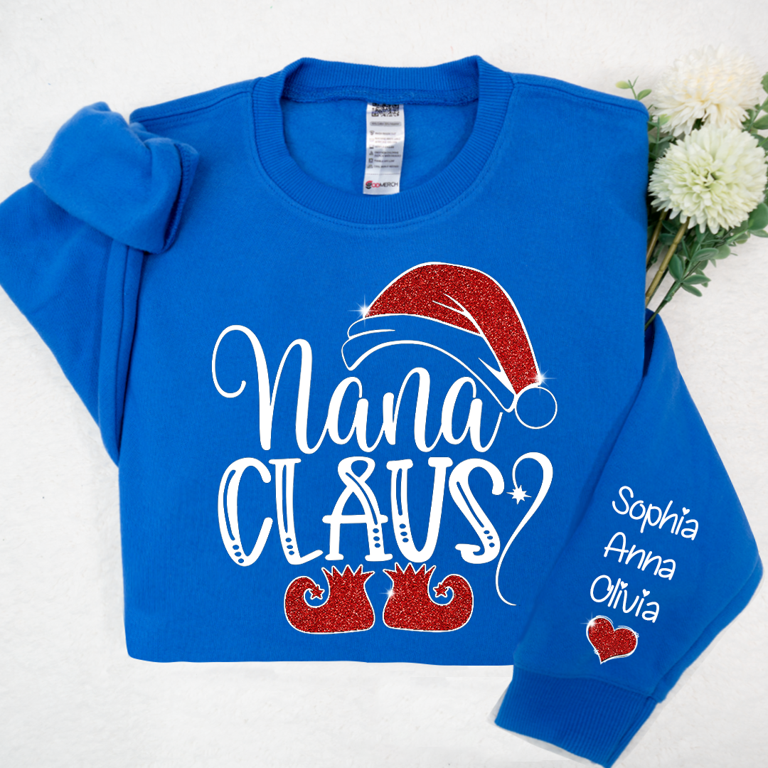 Sparkly Glitter Nana Claus And Kids Personalized CTH01