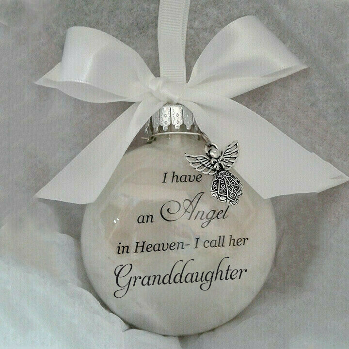 Memorial ornaments feather ball - Angel In Heaven Memorial Ornament