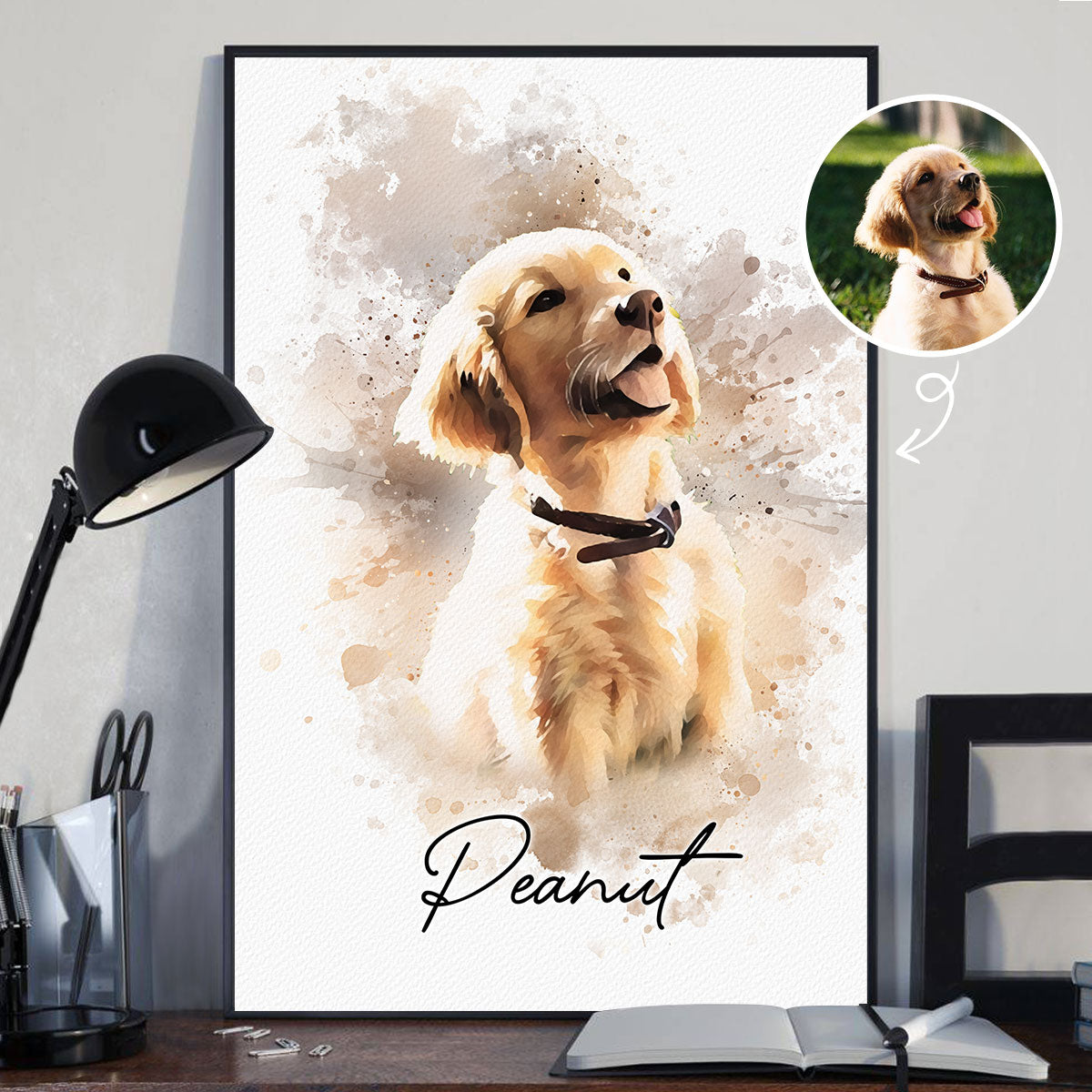 Personalized Watercolor Pet Poster From Photo, Gift For Pet Owners, New Pet Gift, Pet Memorial Gift