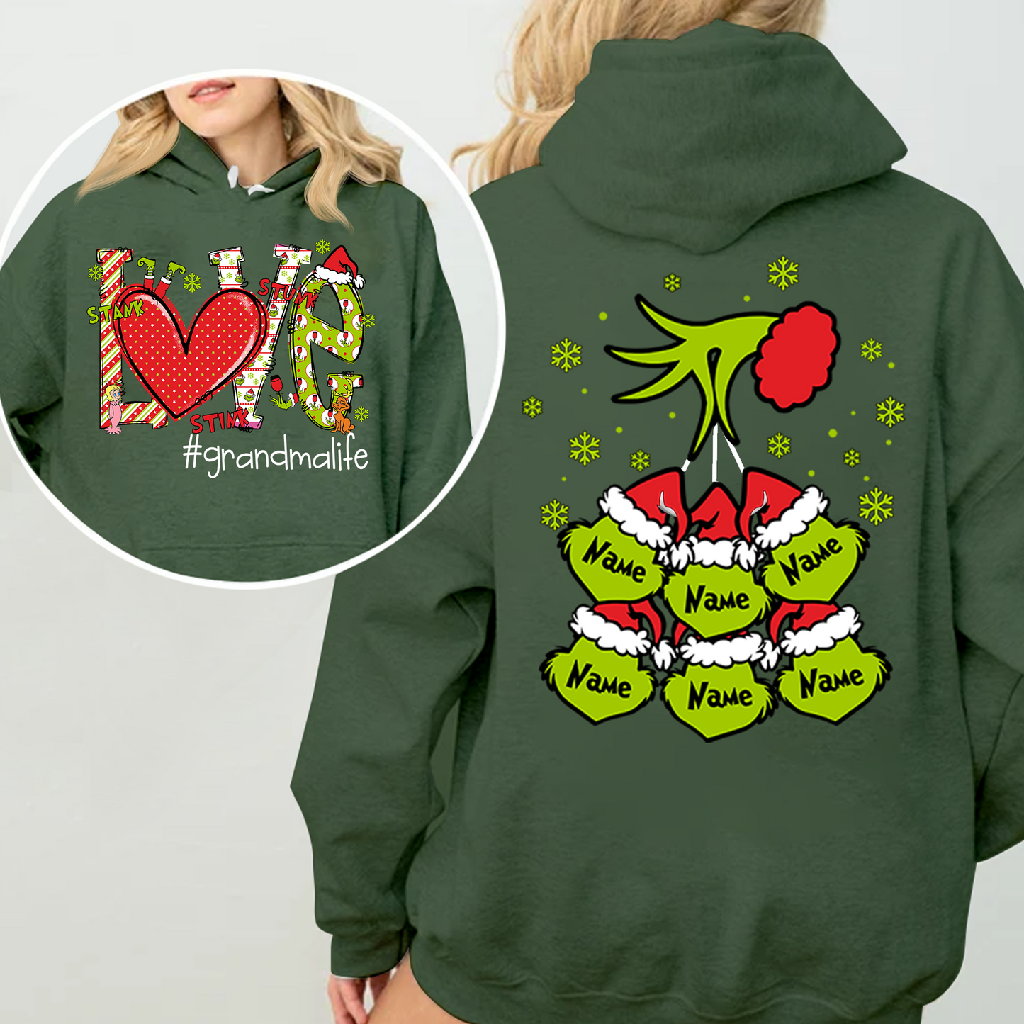 Custom Nickname Grandma, Love For Gigi And Kids Names Christmas 2024 Sweatshirt