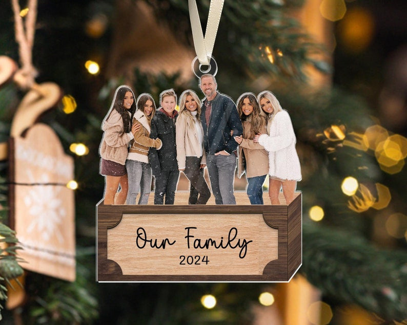 Family Christmas Ornaments, Custom Double-Sided Photo Family Ornament 2024