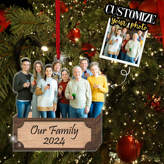 Family Christmas Ornaments, Custom Double-Sided Photo Family Ornament 2024