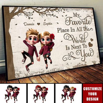 Rose Couple - Personalized Poster - Valentine's Day Gift for her, Gift for him