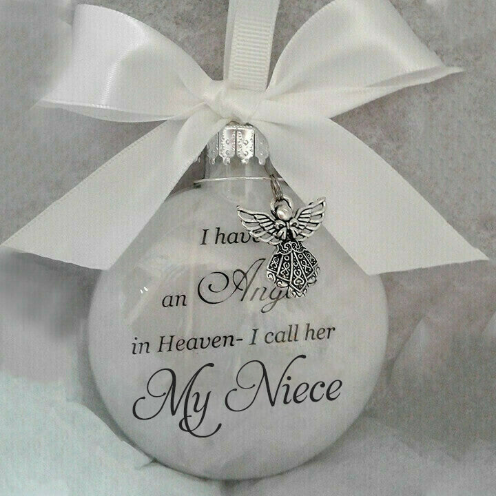 Memorial ornaments feather ball - Angel In Heaven Memorial Ornament