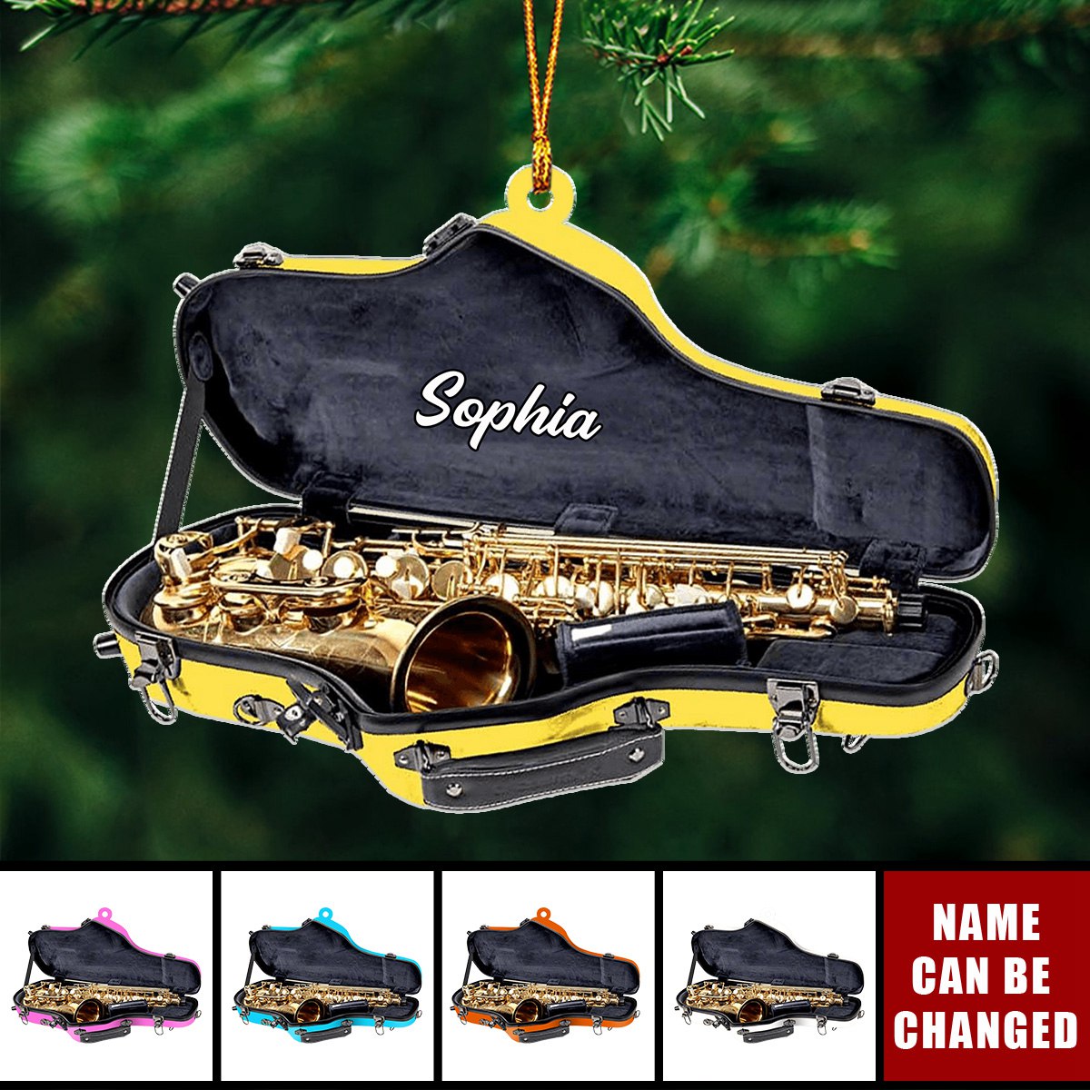 Personalized Saxophone Christmas Ornament, Gift For Saxophone Player