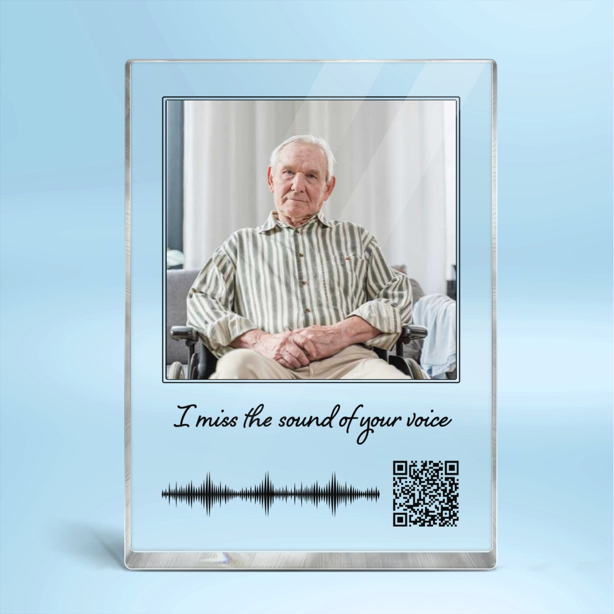 Voicemail Voice Message Scannable QR Code Family Memorial Sympathy Gift Keepsake Personalized Vertical Rectangle Acrylic Block Plaque