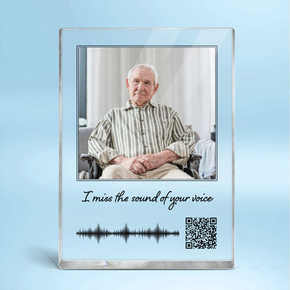 Voicemail Voice Message Scannable QR Code Family Memorial Sympathy Gift Keepsake Personalized Vertical Rectangle Acrylic Block Plaque