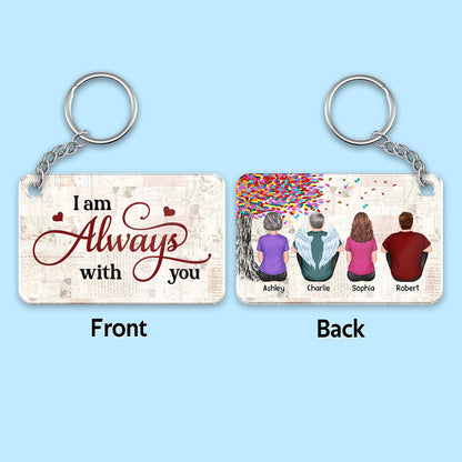 Colorful Tree Old Paper Family Memorial Remembrance Gift Personalized Acrylic Keychain