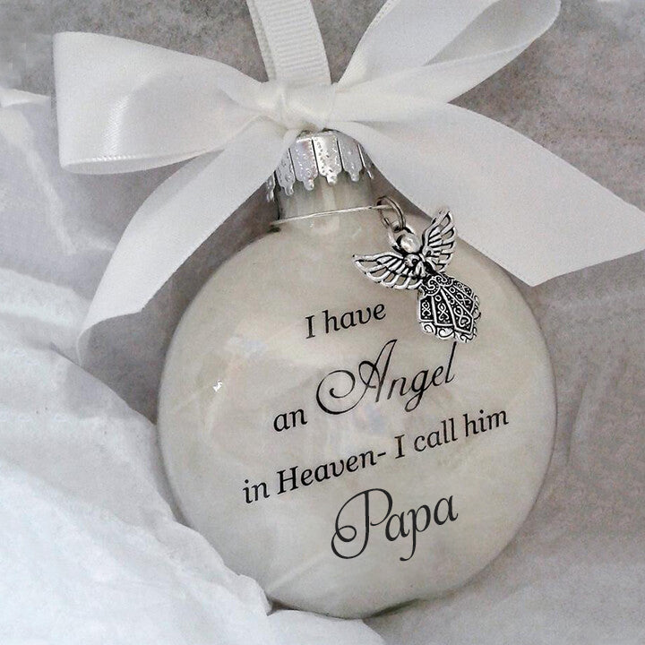 Memorial ornaments feather ball - Angel In Heaven Memorial Ornament