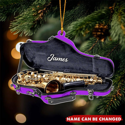 Personalized Saxophone Christmas Ornament, Gift For Saxophone Player